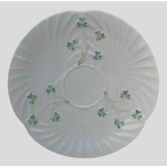 Belleek Ireland Shamrock Shell Harp Luncheon Plate 4th Mark 1946 - 1955 9 1/4" - Picture 1 of 6